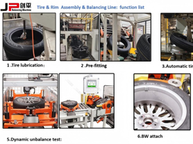 JP Passenger Vehicle Tyre Assembly Balancing Line